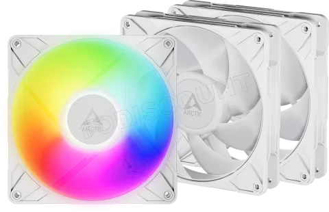 Photo de Lot de 3 Ventilateurs de boitier Arctic P14 Pro RGB - 14cm (Blanc)