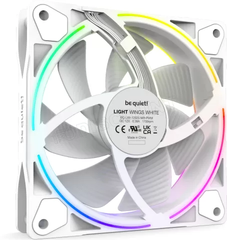 Photo de Lot de 3 Ventilateurs de boitier be quiet! Light Wings High Speed RGB - 12cm (Blanc)