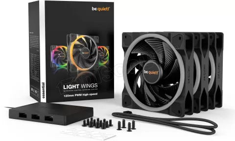 Photo de Lot de 3 Ventilateurs de boitier be quiet! Light Wings High Speed RGB - 12cm (Noir)