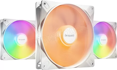 Photo de Lot de 3 Ventilateurs de boitier be quiet! Light Wings LX High Speed RGB - 14cm (Blanc)