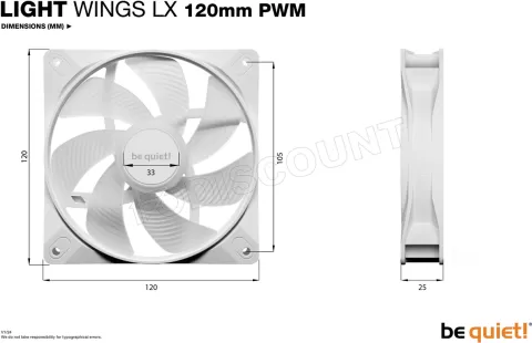 Photo de Lot de 3 Ventilateurs de boitier be quiet! Light Wings LX RGB - 12cm (Blanc)