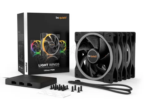 Photo de Lot de 3 Ventilateurs de boitier be quiet! Light Wings RGB - 12cm (Noir)