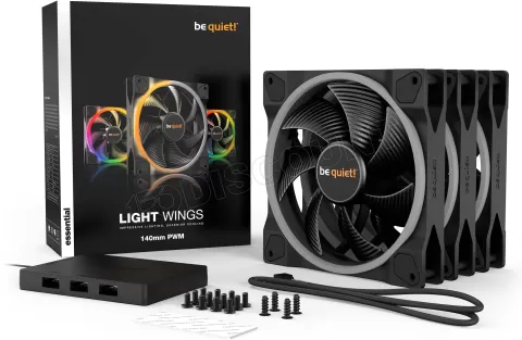 Photo de Lot de 3 Ventilateurs de boitier be quiet! Light Wings RGB - 14cm (Noir)