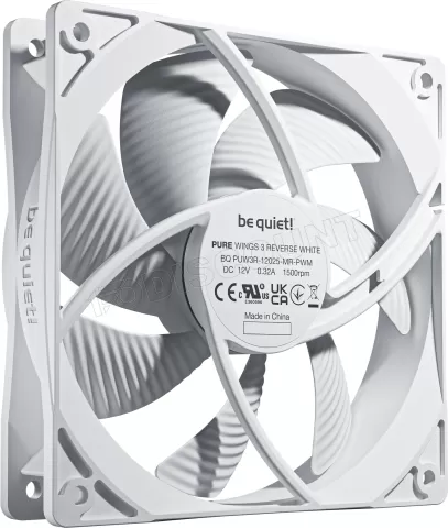Photo de Lot de 3 Ventilateurs de boitier be quiet! Pure Wings 3 PWM Reverse - 12cm (Blanc)
