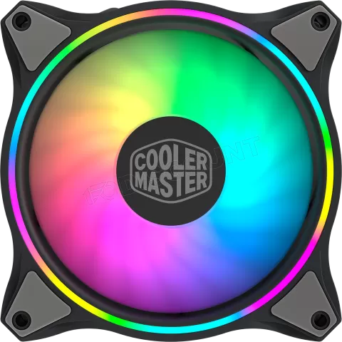 Photo de Lot de 3 Ventilateurs de boitier Cooler Master MasterFan MF120 Halo 3in1 RGB 12cm (Noir)