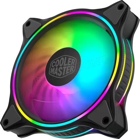 Photo de Lot de 3 Ventilateurs de boitier Cooler Master MasterFan MF120 Halo 3in1 RGB 12cm (Noir)