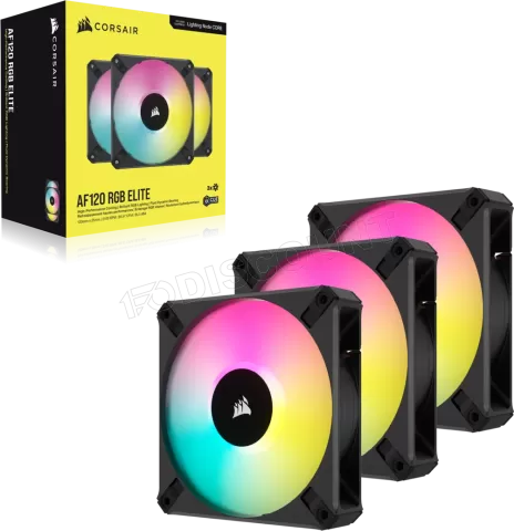 Photo de Lot de 3 Ventilateurs de boitier Corsair iCue AF Elite RGB - 12cm (Noir)