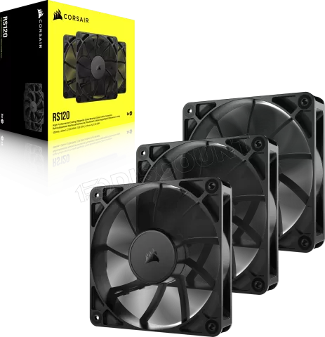 Photo de Lot de 3 Ventilateurs de boitier Corsair RS - 12cm (Noir)