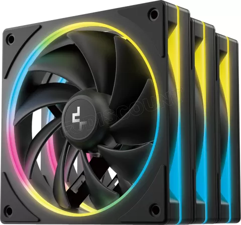 Photo de Lot de 3 Ventilateurs de boitier Deepcool FL12 SE RGB - 12cm (Noir)