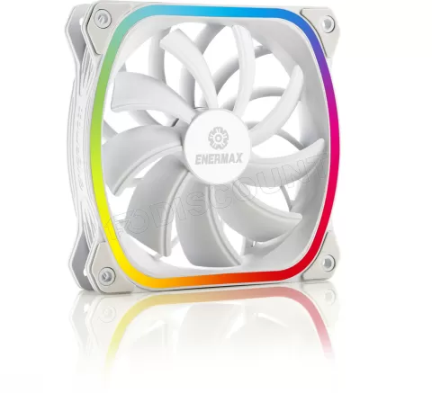 Photo de Lot de 3 Ventilateurs de boitier Enermax SquA RGB - 120mm (Blanc)