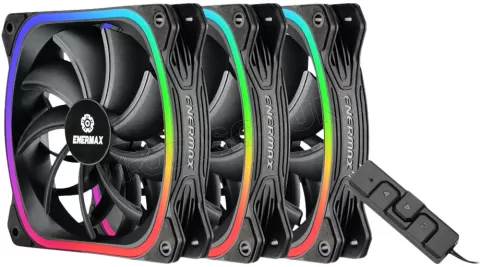 Photo de Lot de 3 Ventilateurs de boitier Enermax SquA RGB - 120mm (Noir)