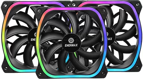 Photo de Lot de 3 Ventilateurs de boitier Enermax SquA RGB - 120mm (Noir)