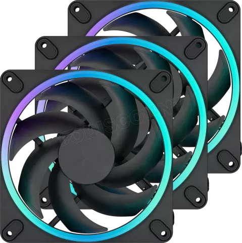 Photo de Lot de 3 Ventilateurs de boitier Fractal Design Momentum RGB - 14cm (Noir)