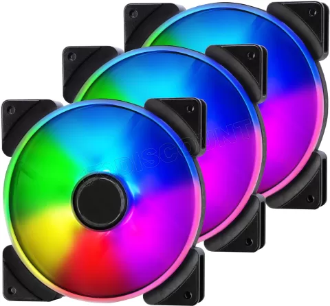 Photo de Lot de 3 Ventilateurs de boitier Fractal Design Prisma AL RGB - 14cm (Noir)