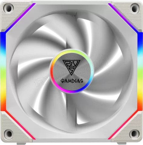Photo de Lot de 3 Ventilateurs de boitier Gamdias Aeolus P2 RGB - 12cm (Blanc)