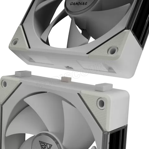 Photo de Lot de 3 Ventilateurs de boitier Gamdias Aeolus P2 RGB - 12cm (Blanc)