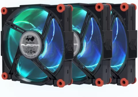 Photo de Lot de 3 Ventilateurs de boitier InWin Aurora RGB 12cm (Noir)