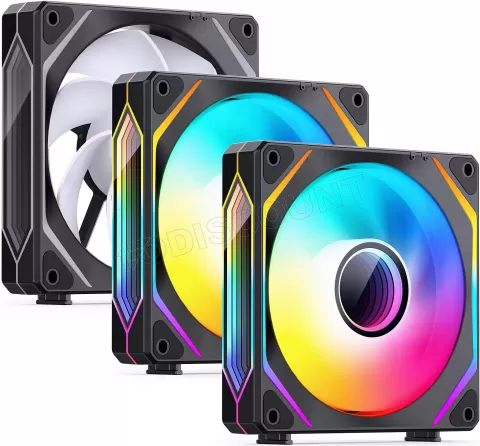 Photo de Lot de 3 Ventilateurs de boitier Jonsbo ZL-120 Reverse RGB - 12cm (Noir)