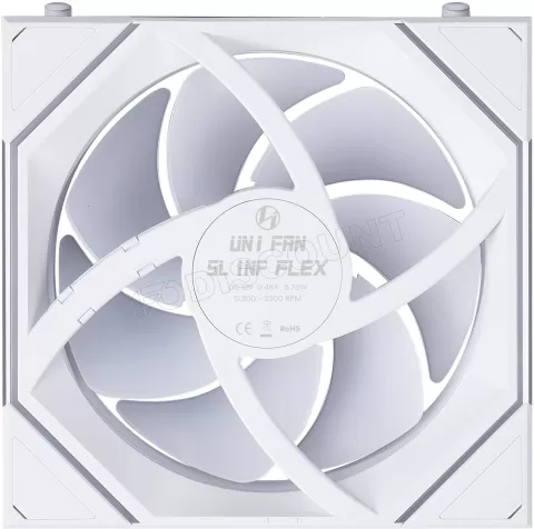 Photo de Lot de 3 Ventilateurs de boitier Lian Li Uni Fan SL-Infinity Flex RGB - 12cm avec contrôleur (Blanc)