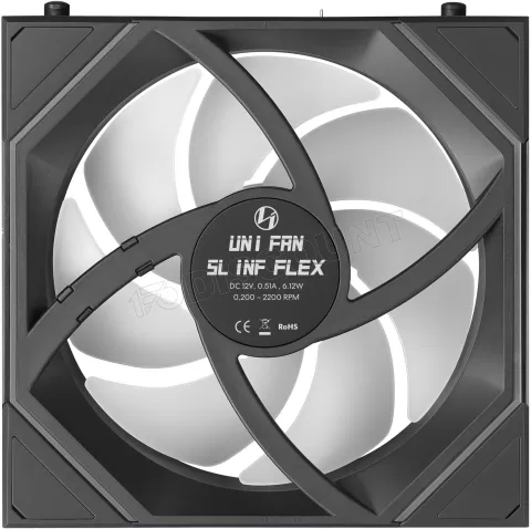 Photo de Lot de 3 Ventilateurs de boitier Lian Li Uni Fan SL-Infinity Flex RGB - 12cm avec contrôleur (Noir)