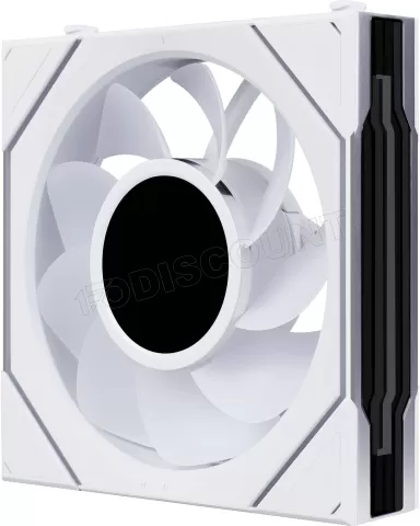 Photo de Lot de 3 Ventilateurs de boitier Lian Li Uni Fan SL-Infinity LCD Flex Reverse RGB - 12cm (Blanc)