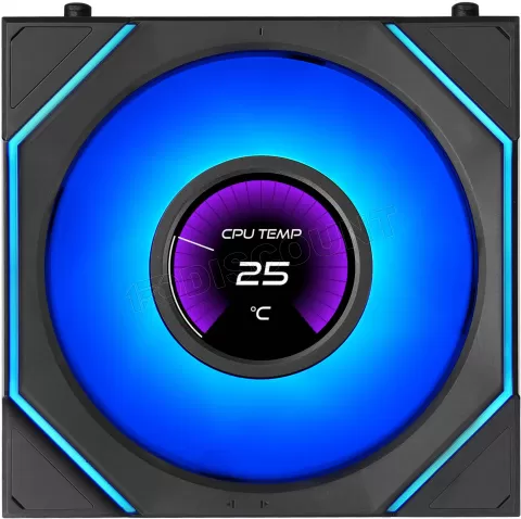Photo de Lot de 3 Ventilateurs de boitier Lian Li Uni Fan SL-Infinity LCD Flex Reverse RGB - 12cm (Noir)