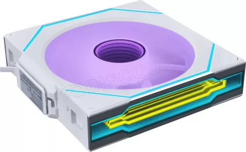 Photo de Lot de 3 Ventilateurs de boitier Lian Li Uni Fan SL-Infinity Wireless Reverse RGB - 12cm (Blanc)
