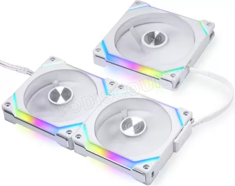 Photo de Lot de 3 Ventilateurs de boitier Lian Li Uni Fan SL V2 RGB - 12cm (Blanc)