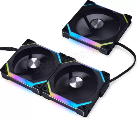 Photo de Lot de 3 Ventilateurs de boitier Lian Li Uni Fan SL V2 RGB - 12cm (Noir)