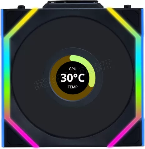 Photo de Lot de 3 Ventilateurs de boitier Lian Li Uni Fan SL Wireless LCD RGB - 12cm (Noir)