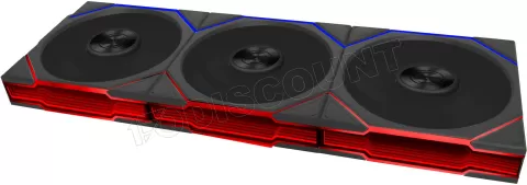 Photo de Lot de 3 Ventilateurs de boitier Lian Li Uni Fan TL Flex RGB - 12cm avec contrôleur (Noir)