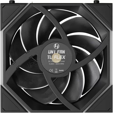 Photo de Lot de 3 Ventilateurs de boitier Lian Li Uni Fan TL Flex RGB - 12cm avec contrôleur (Noir)
