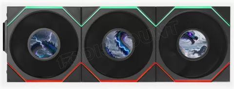 Photo de Lot de 3 Ventilateurs de boitier Lian Li Uni Fan TL LCD Flex Reverse RGB - 12cm (Noir)