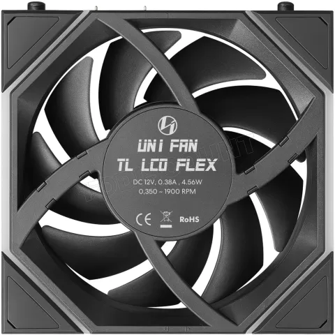 Photo de Lot de 3 Ventilateurs de boitier Lian Li Uni Fan TL LCD Flex Reverse RGB - 12cm (Noir)