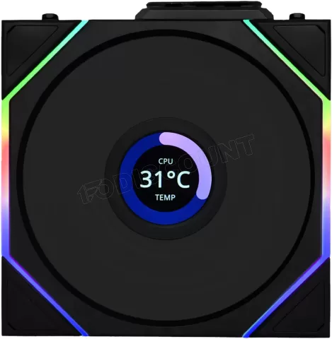 Photo de Lot de 3 Ventilateurs de boitier Lian Li Uni Fan TL Wireless LCD RGB - 12cm (Noir)