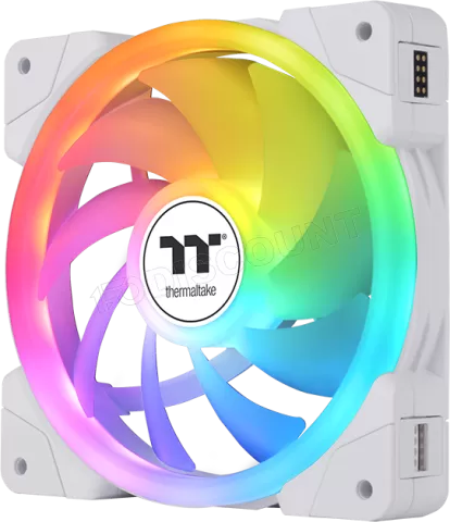 Photo de Lot de 3 Ventilateurs de boitier Thermaltake SwaFan EX RGB - 14cm (Blanc)