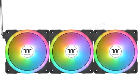 Photo de Lot de 3 Ventilateurs de boitier Thermaltake SwaFan EX RGB - 14cm (Noir)