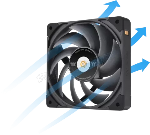 Photo de Lot de 3 Ventilateurs de boitier Thermaltake ToughFan Ex Pro - 12cm (Noir)