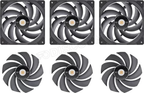 Photo de Lot de 3 Ventilateurs de boitier Thermaltake ToughFan Ex Pro - 14cm (Noir)