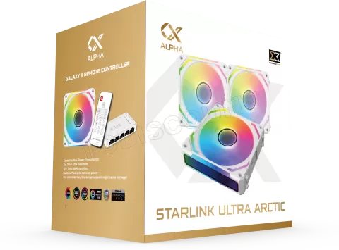 Photo de Lot de 3 Ventilateurs de boitier Xigmatek Starlink Ultra RGB (Blanc)