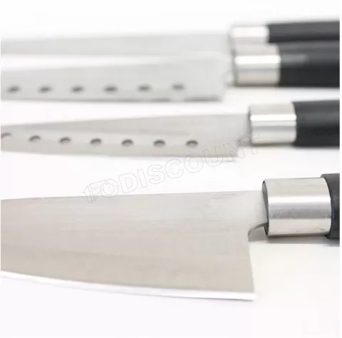 Photo de Lot de 4 Couteaux Santoku Cecotec (Noir)