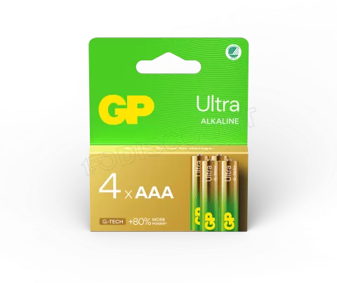 Photo de Lot de 4 piles Alcaline GP Batteries Ultra type AAA (LR03) 1,5V