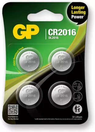 Photo de Lot de 4 piles plates GP Batteries CR 2016