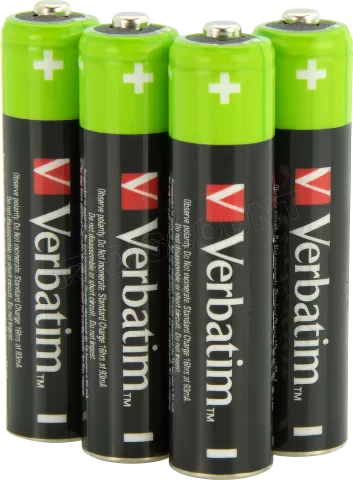 Photo de Lot de 4 piles rechargeables Verbatim Premium type AAA (LR03) 1,2V 950mAh