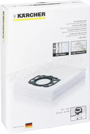 Photo de Lot de 4 Sacs filtre Aspirateur Kärcher WD4/5/6