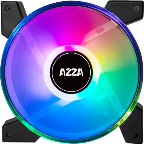 Photo de Lot de 4 Ventilateurs boitier Azza Hurricane II RGB - 12cm (Noir)