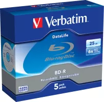 Photo de Lot de 5 Blu-Ray 6x Verbatim Datalife 25Go imprimable