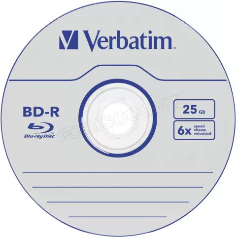 Photo de Lot de 5 Blu-Ray 6x Verbatim Datalife 25Go imprimable