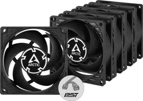 Photo de Lot de 5 Ventilateurs de boitier Arctic P8 PST - 8cm (Noir)
