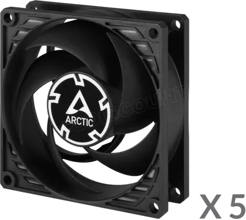 Photo de Lot de 5 Ventilateurs de boitier Arctic P8 PST - 8cm (Noir)